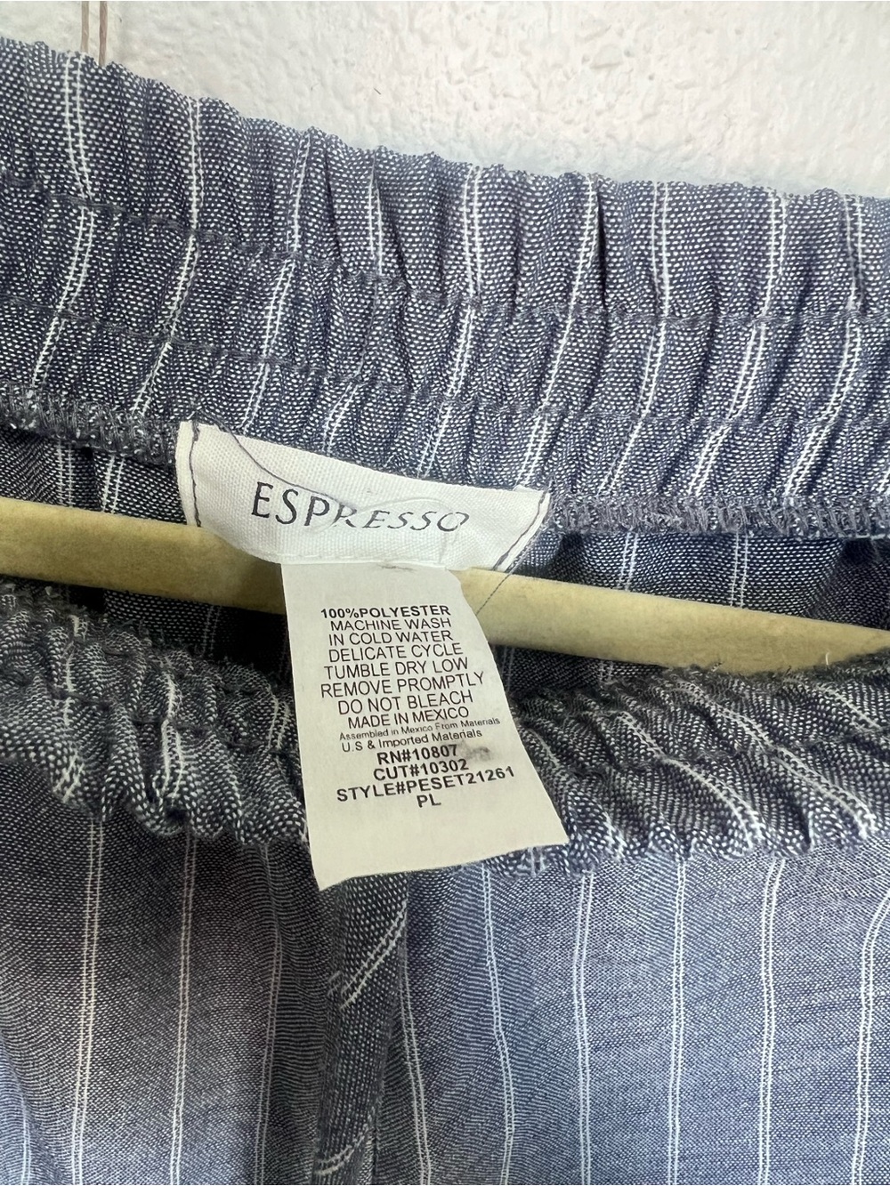 Espresso Petite Blue Striped 2-Piece Set Shirt & Pants PL - Picture 7 of 9